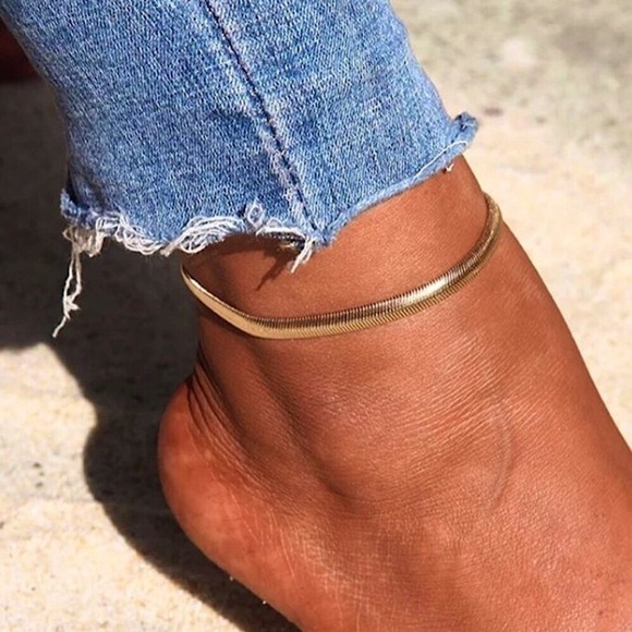 💜10/$25💜NEW Thick Flat Snake Chain Anklet - Picture 9 of 9